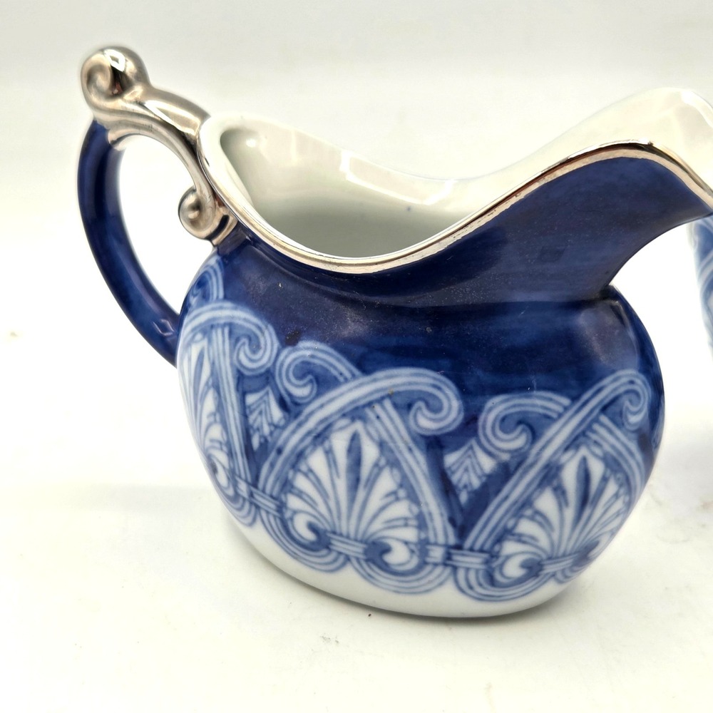 Bombay Arabesque Tile Pattern With Platinum Trim Creamer & Sugar Bowl Set - Picture 4 of 9